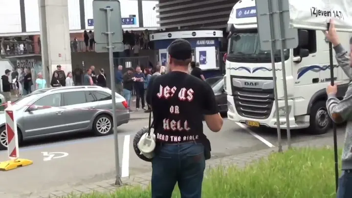 Kázání Evangelia v Brně před Arénou (2023)